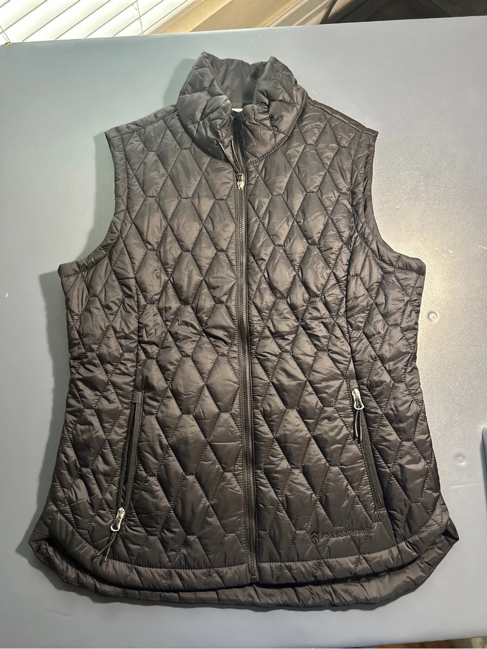 Free Country Black Quilted Packable Vest